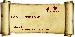 Adolf Mariann névjegykártya