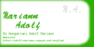 mariann adolf business card